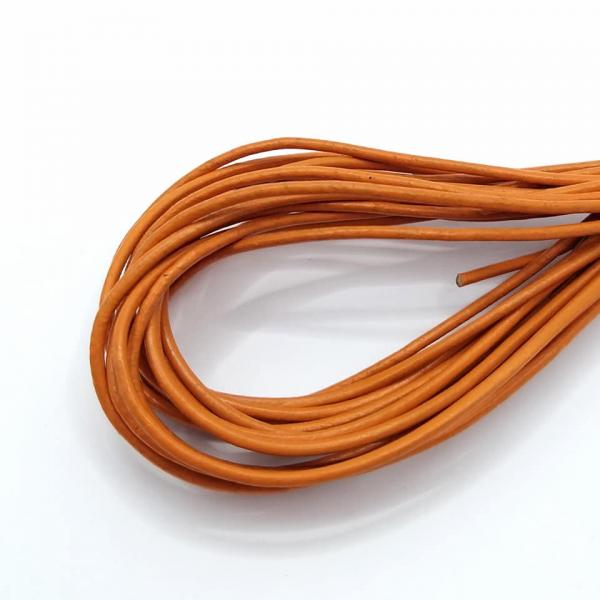Lederband orange dunkel 1,5 mm echt Rindsleder rund Schnur Lederriemen